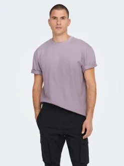 , Miesten T-Paita, Onsfred Rls Ss Tee Noos Liila>Only and Sons Outlet
