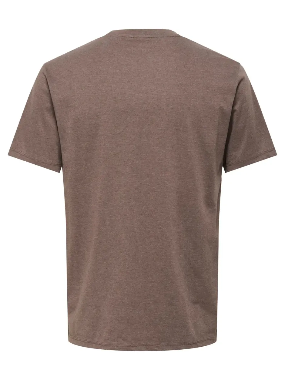 miesten t-paita ONSMAX LIFE SS STITCH TEE NOOS, Falcon melange>Only and Sons Clearance