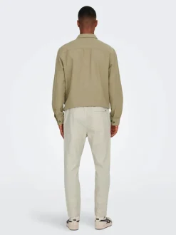 pellavahousut, LINUS CROP>Only and Sons Discount