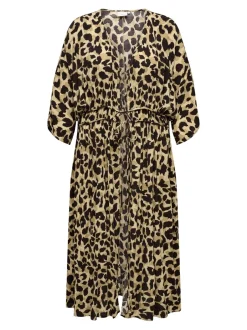 naisten kimono, CARBRUNO LIFE 3/4 MIDI KIMONO Ruskea Kuosi>Only Carmakoma New