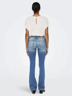 naisten farkut ONLBLUSH MID FLARED DNM TAI467 NOOS, indigo>Only Hot