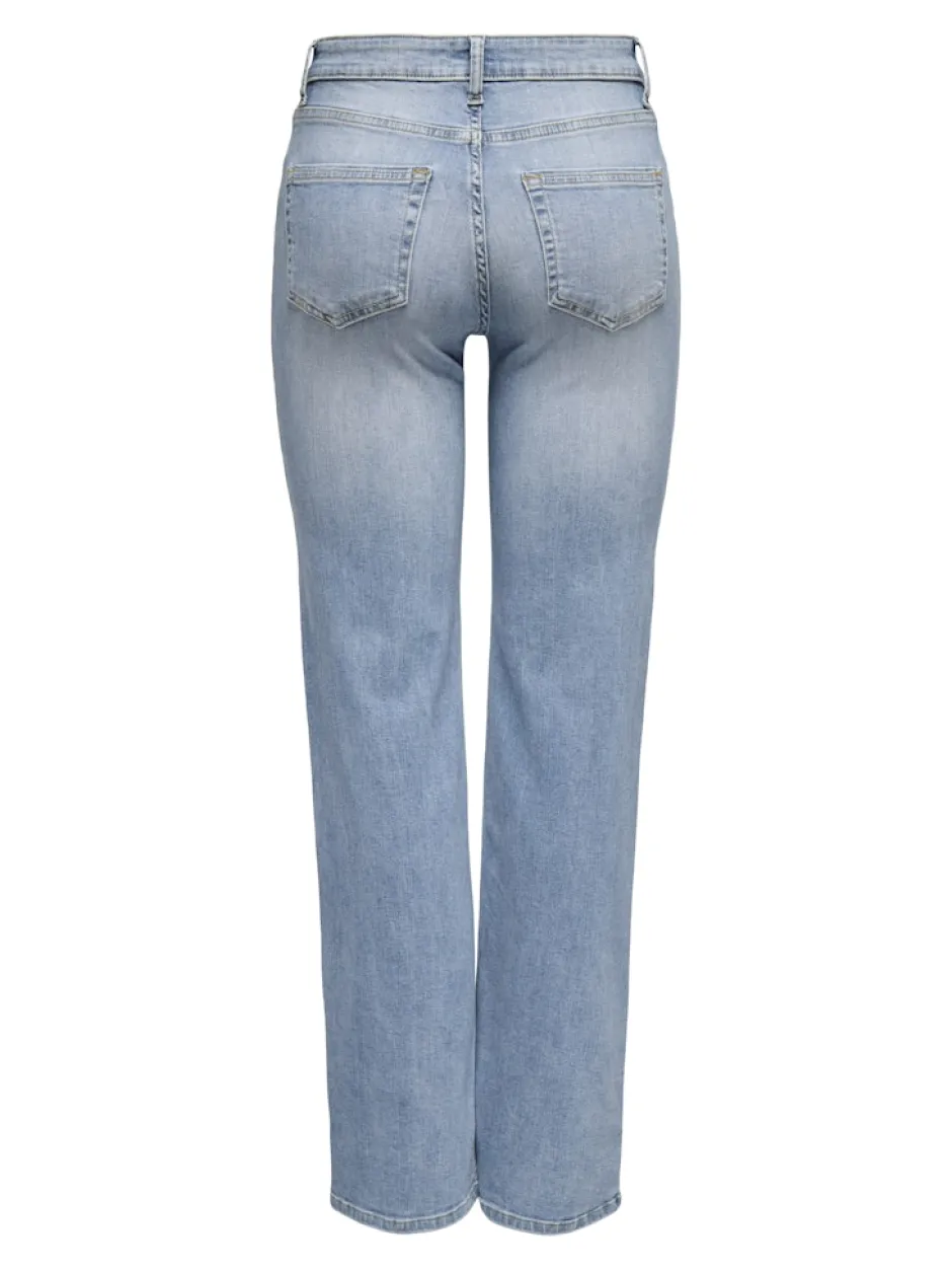 naisten farkut ONLBLUSH MID STRAIGHT DNM TAI467 NOOS, vaaleansininen>Only Clearance