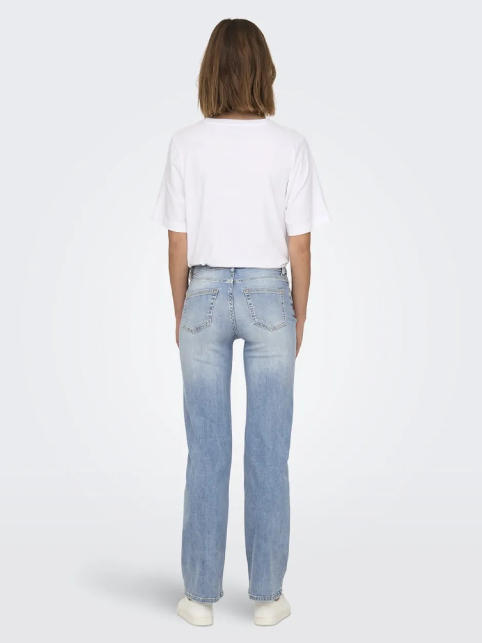 naisten farkut ONLBLUSH MID STRAIGHT DNM TAI467 NOOS, vaaleansininen>Only Clearance