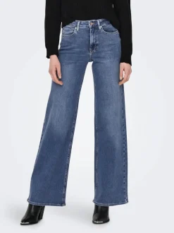 naisten farkut, ONLMADISON BLUSH WIDE DOT372 Indigo>Only Outlet