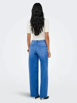 naisten farkut ONLMADISON BLUSH HW WIDE DNM REA260 NOOS, sininen>Only Outlet