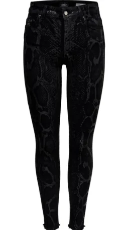 Naisten Housut, Blush Mid Raw Snakedenim>Only