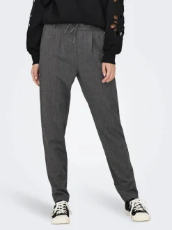 Naisten Housut, ONLPOPTRASH-ELISE EASY MELANGE PANT NOOS Harmaa Kuosi>Only Discount