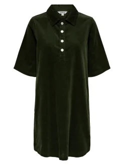 naisten mekko, ONLGRY-NESSA S/S CORD DRESS Armeijanvihreä><noscript><img width=