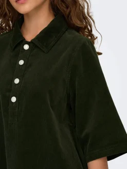 naisten mekko, ONLGRY-NESSA S/S CORD DRESS Armeijanvihreä><noscript><img width=