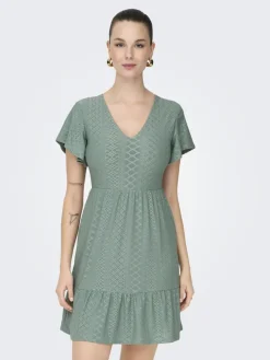 naisten mekko, ONLSANDRA S/S V-NECK DRESS>Only Sale