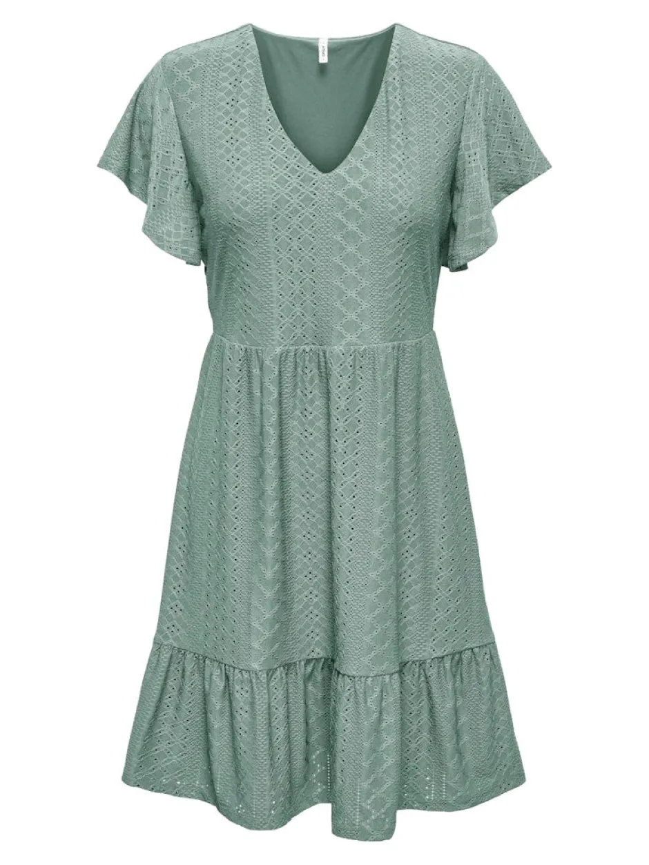 naisten mekko, ONLSANDRA S/S V-NECK DRESS>Only Sale