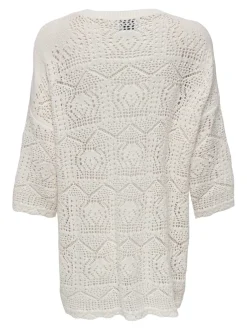 naisten neulepusero, ONLBEA LIFE 3/4 LOOSE O-NECK NCA KNT>Only Clearance