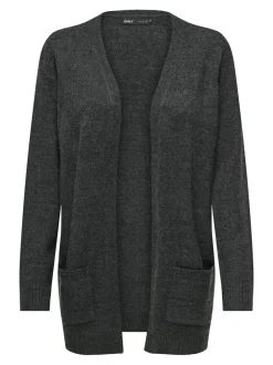 Naisten Neuletakki, Lesly Ls Open Cardigan Grafiitti>Only Clearance