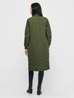 Naisten Tikkitakki ONLJESSICA X-LONG QUILTED COAT NOOS Armeijanvihreä>Only Clearance