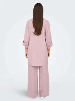 naisten tunika, ONLCARO 3/4 LINEN BL TUNIC CC PNT>Only Hot