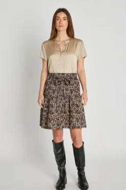 naisten hame, LANORA SKIRT Ruskea Kuosi>Philosophy Blues Original Clearance