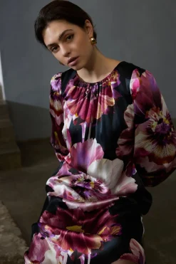 naisten mekko, SILKY PEPMO DRESS Punainen Kuosi>Philosophy Blues Original Outlet