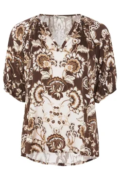 naisten pusero, MAURO BLOUSE Ruskea Kuosi>Philosophy Blues Original