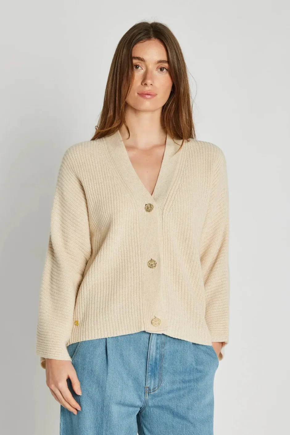 naisten neuletakki, IDEA KNIT SWEATER>Philosophy Blues Original