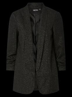 naisten bleiseri PCBOSELLA 3/4 GLITTER BLAZER NOOS, Black silver>Pieces Best
