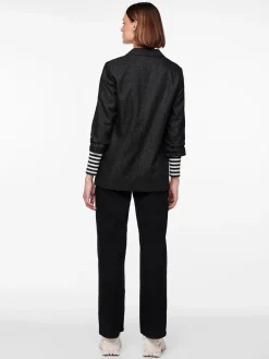 naisten bleiseri PCBOSELLA 3/4 GLITTER BLAZER NOOS, Black silver><noscript><img width=