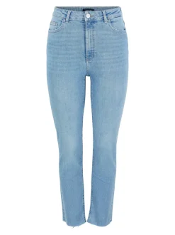 Naisten Farkut PCDELLY STRAIGHT HW CR LB124-BA Indigo>Pieces New