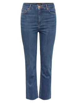 Naisten Farkut PCDelly Straight HW CR MB184 NOOS Indigo>Pieces Sale