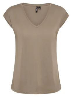 , Naisten T-paita, Pckamala Tee Noos Bc Vaalea Beige>Pieces Discount