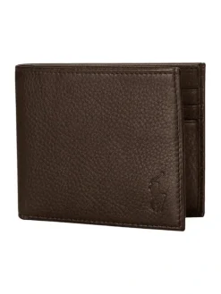 lompakko, PEBBLED BILLFOLD LEATHER WALLET>Polo Ralph Lauren Discount