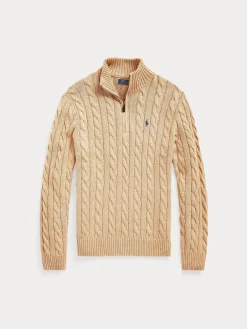 Miehet Neulepusero Cotton Cable LS Half Zip>Polo Ralph Lauren Best