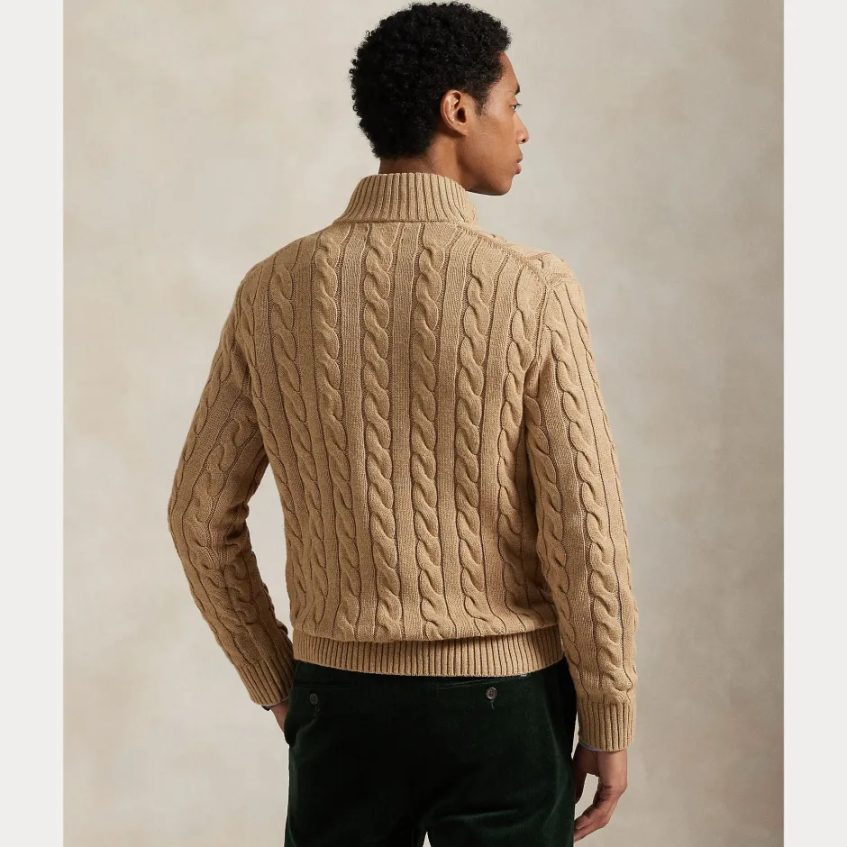 Miehet Neulepusero Cotton Cable LS Half Zip>Polo Ralph Lauren Best