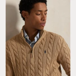 Miehet Neulepusero Cotton Cable LS Half Zip><noscript><img width=