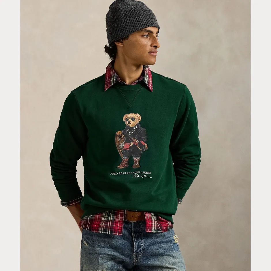 miesten collegepusero, LONG SLEEVE POLO BEAR>Polo Ralph Lauren Outlet