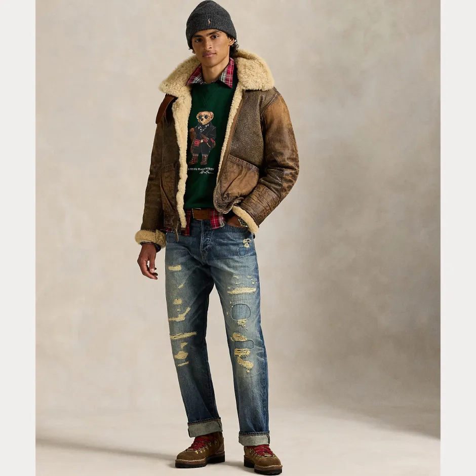 miesten collegepusero, LONG SLEEVE POLO BEAR>Polo Ralph Lauren Outlet