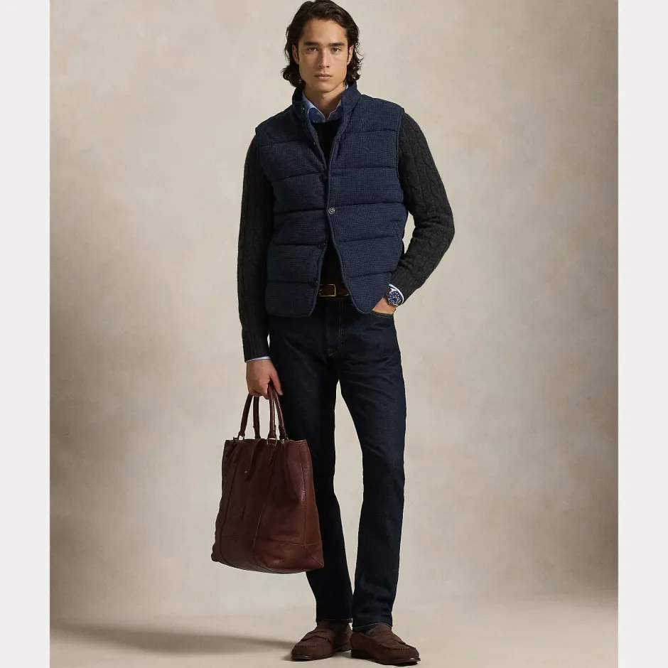 Miesten liivi Houndstooth Print Estate Rib, sininen>Polo Ralph Lauren Online