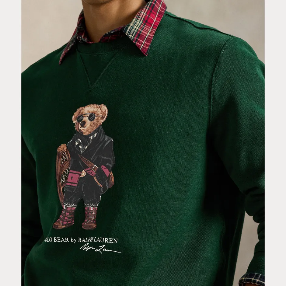 miesten collegepaita Long Sleeve Polo Bear Fleece Sweatshirt,>Polo Ralph Lauren New