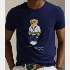 miesten t-paita, CUSTOM SLIM FIT POLO BEAR JERSEY T-SHIRT><noscript><img width=