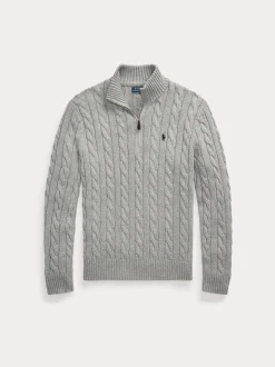 miesten neulepusero Cotton Cable LS Driver Half Zip Pullover,>Polo Ralph Lauren Online
