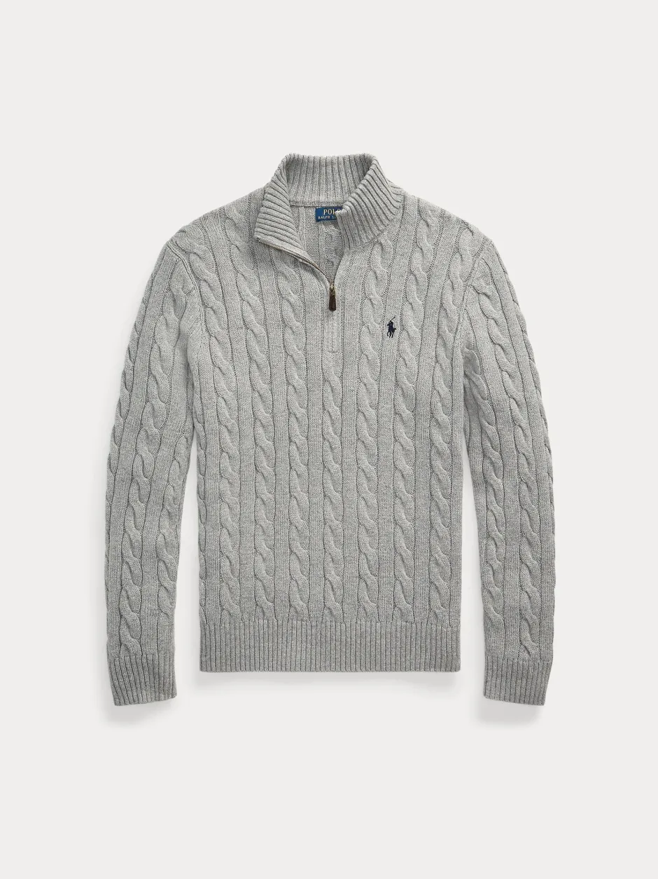 miesten neulepusero Cotton Cable LS Driver Half Zip Pullover,>Polo Ralph Lauren Online
