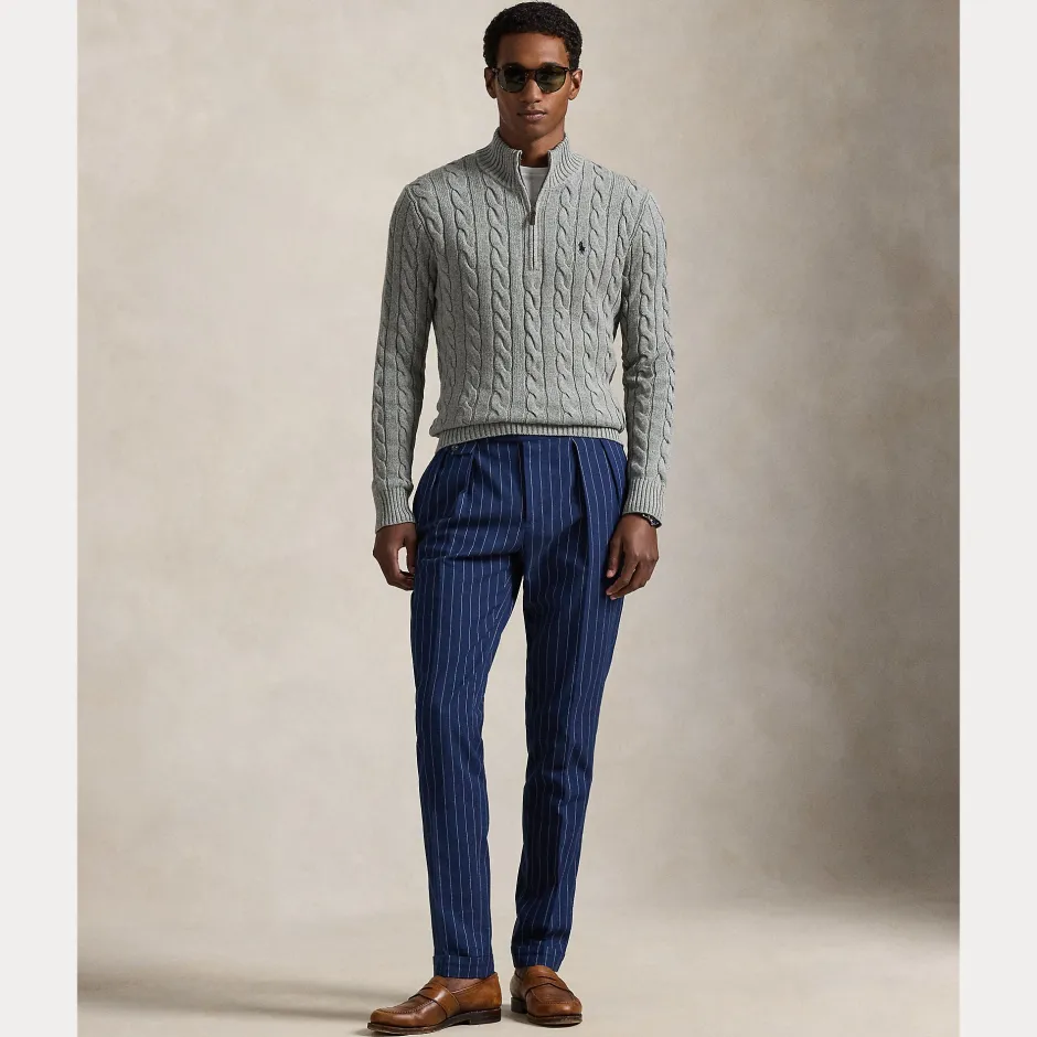 miesten neulepusero Cotton Cable LS Driver Half Zip Pullover,>Polo Ralph Lauren Online