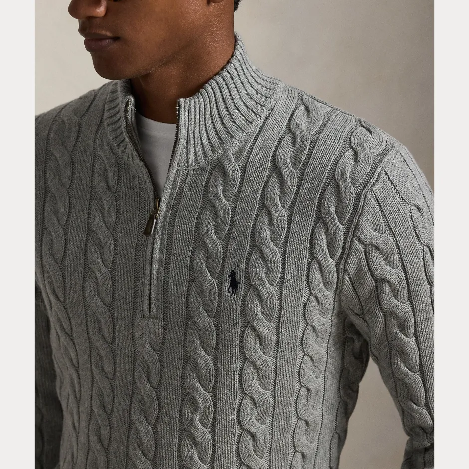 miesten neulepusero Cotton Cable LS Driver Half Zip Pullover,>Polo Ralph Lauren Online