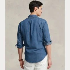 miesten kauluspaita, DENIM SHIRT Indigo><noscript><img width=