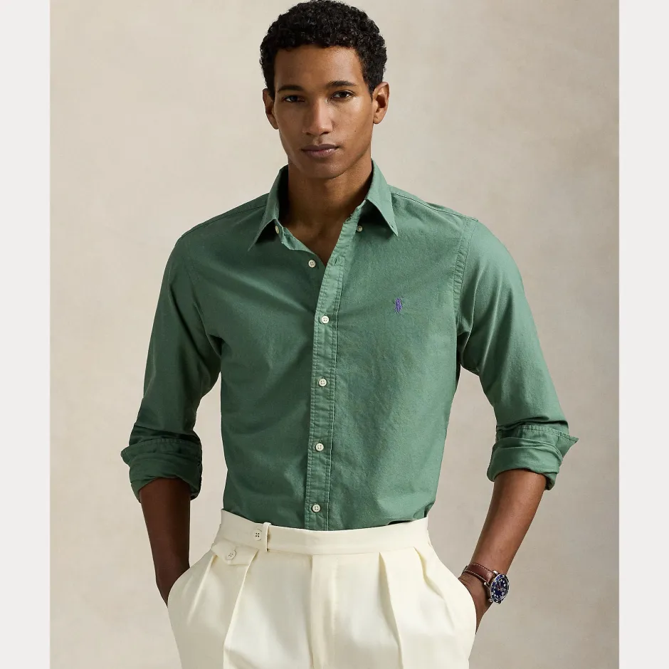 miesten kauluspaita, SLIM FIT GARMEND WASHED OXFORD SHIRT>Polo Ralph Lauren Hot