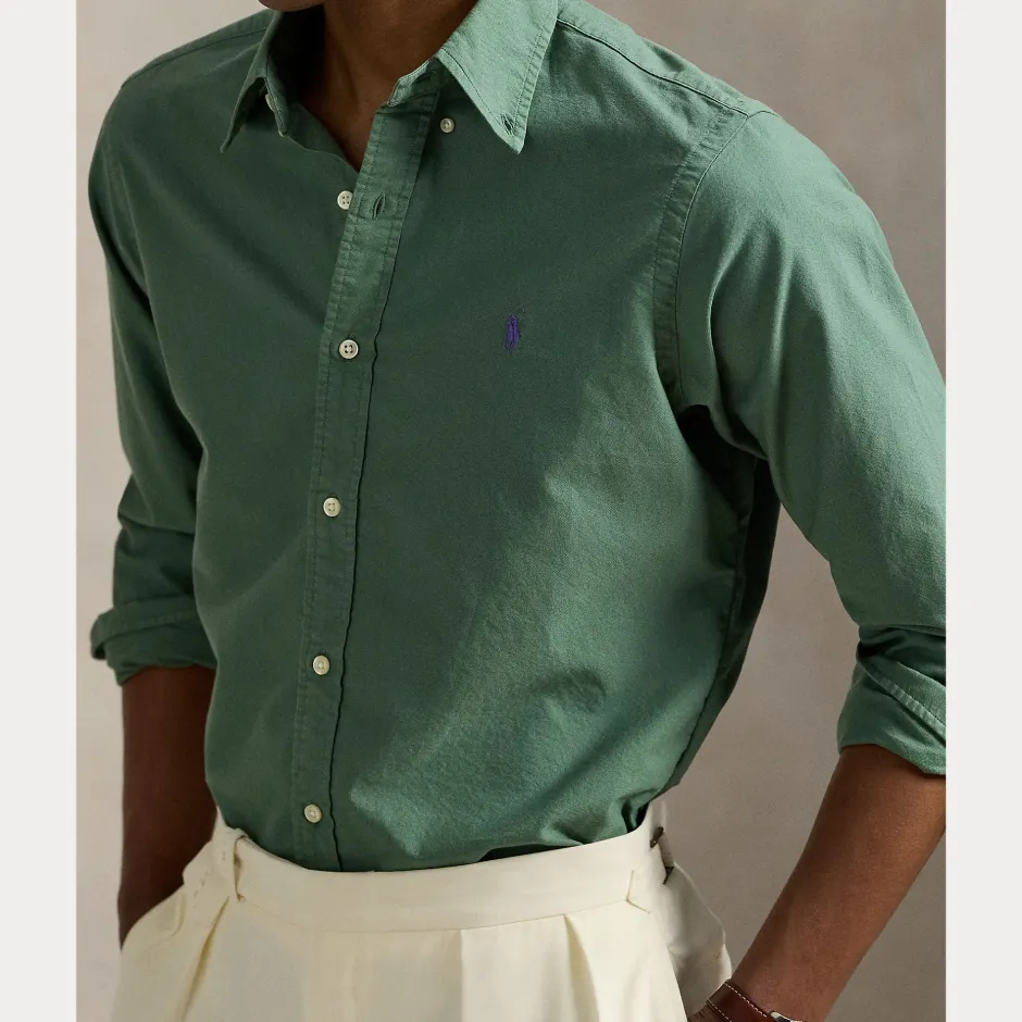 miesten kauluspaita, SLIM FIT GARMEND WASHED OXFORD SHIRT>Polo Ralph Lauren Hot