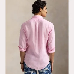 miesten kauluspaita, POLO LINEN SHIRT LS CUSTOM FIT><noscript><img width=