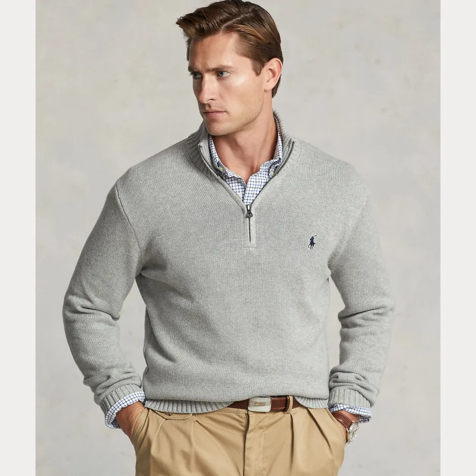 miesten neulepaita Cotton Hlaf Zip Pullover,>Polo Ralph Lauren Best