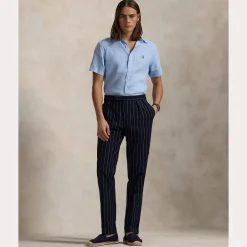 miesten lyhythihainen kauluspaita, POLO LINEN SHIRT SS CUSTOM FIT><noscript><img width=