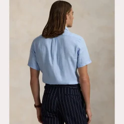 miesten lyhythihainen kauluspaita, POLO LINEN SHIRT SS CUSTOM FIT><noscript><img width=