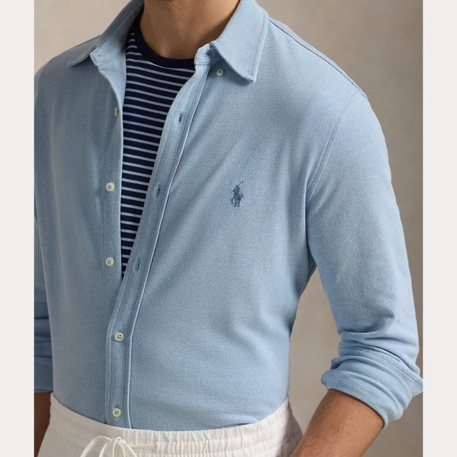Miesten Kauluspaita, FEATHERWEIGHT MESH SHIRT>Polo Ralph Lauren