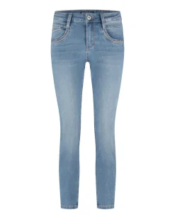 naisten farkut, SISSY BEADS&EMBROIDERY Indigo>Red Button Discount